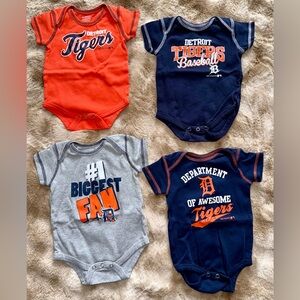 MLB Detroit Tigers Infant Onesies 3–6M – Lot of 4